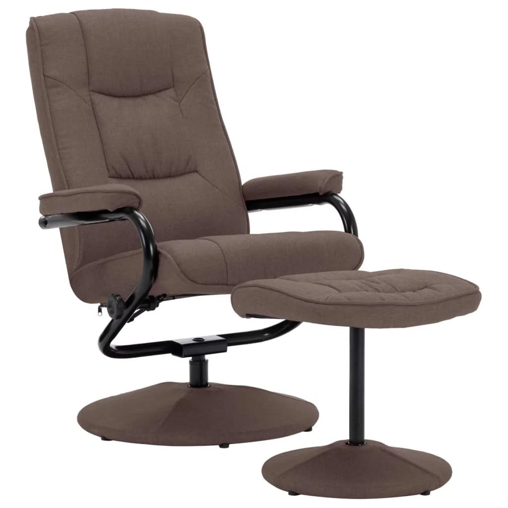 Brown Fabric Swivel Recliner with Ottoman S66716
