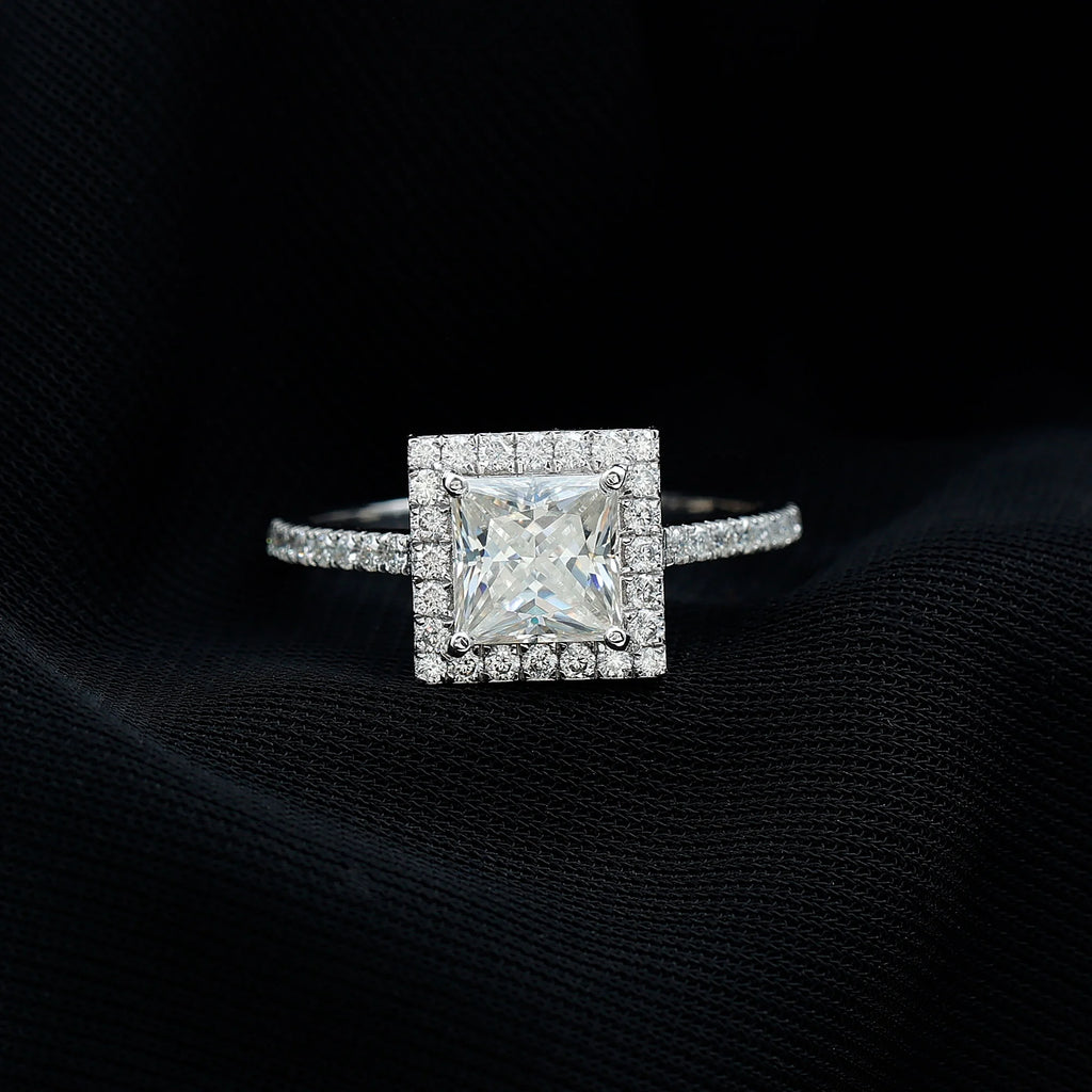 14K White Gold Moissanite Engagement Ring US 9.00 R198652