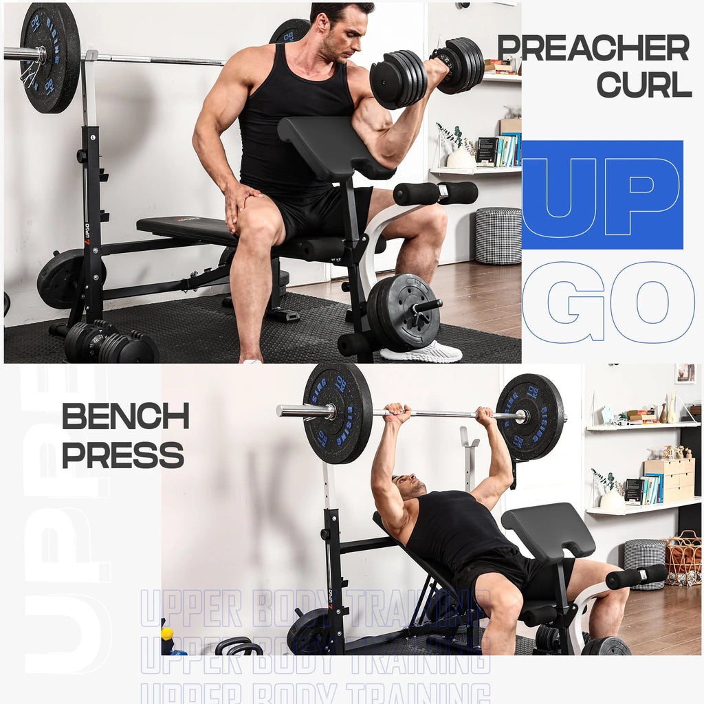 Standard Weight Bench with Preacher Curl Pad and Leg Developer G391