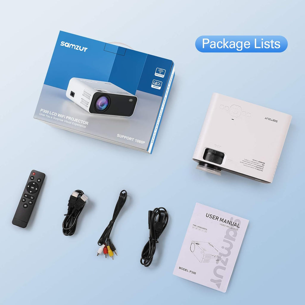 WiFi Mini Projector Portable, 1080P Supported, 6000L Brightness, 200" Display, Pack of 2 V96386