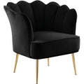 Black Velvet Accent Chair with Gold Iron Legs U13106
