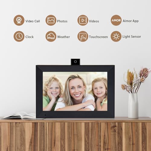 10.1 Inch WiFi IPS HD Touchscreen Digital Picture Frame with Black Wood Frame N978