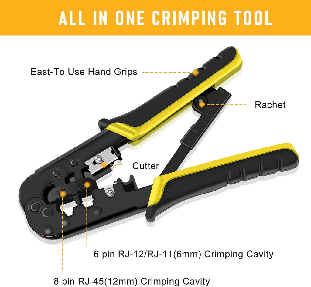 RJ45 Crimping Tool Kit Ethernet Crimp Tool Set G799188