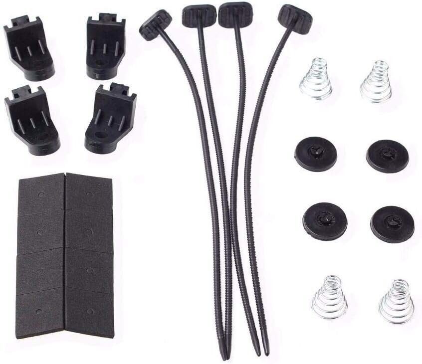 16" 12V Black Slim Electric Cooling Radiator Fan Assembly with Fan Mounting Kit Pack of 2 L21774