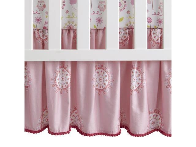 Pink/White 3 Piece Crib Bedding Set O543088
