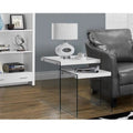 Glossy White and Tempered Glass Nesting Table Set of 2 B914