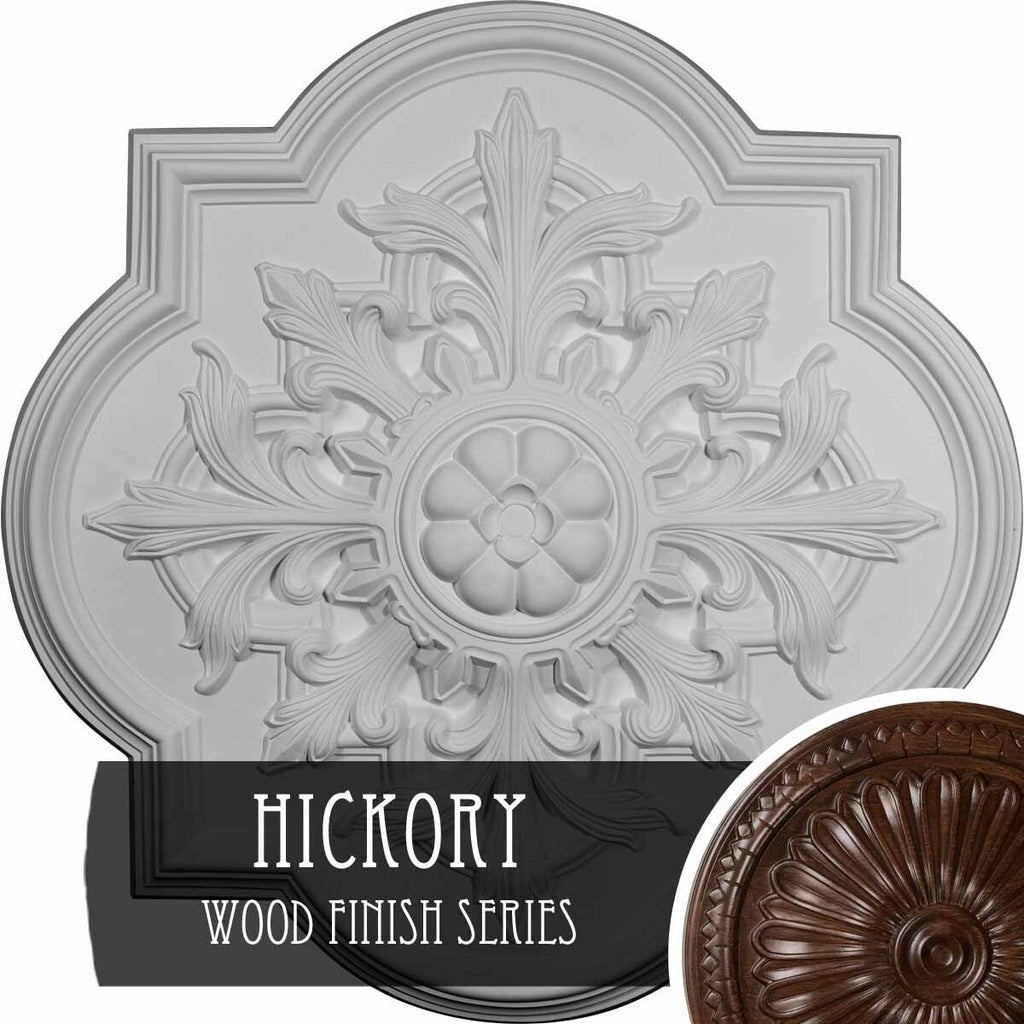 31 1/4x22OD x 2x22P Ceiling Medallion Hand-Painted Hickory J3248