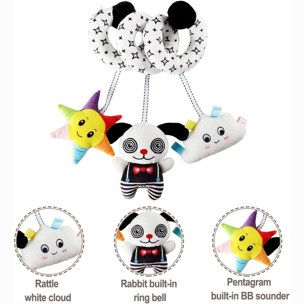 Spiral Plush Crib Toy with BB Device, Rattle & Sound Box R87531