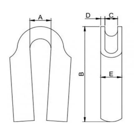 Wire Rope Tube Thimble 316 Stainless Steel 14mm 50-Pack U99584