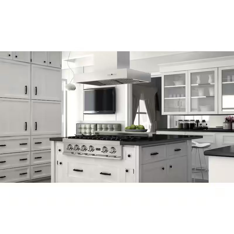 48 in. 700 CFM Ducted Island Mount Range Hood Stainless Steel E8884