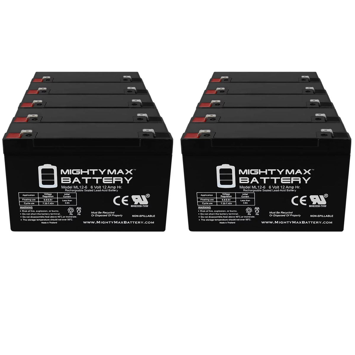 12V 12AH SLA Battery 10 Pack J289473