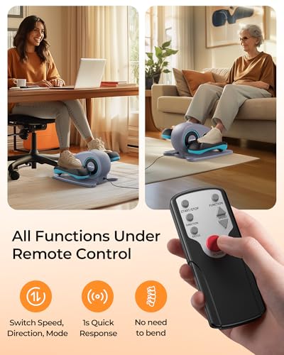 Under Desk Elliptical Electric Leg Exerciser with Remote Control W7754