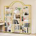 5-Tier Gold and White Bookshelf Y52665