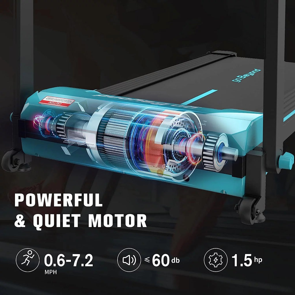 Blue Folding Treadmill with LED Display R5078