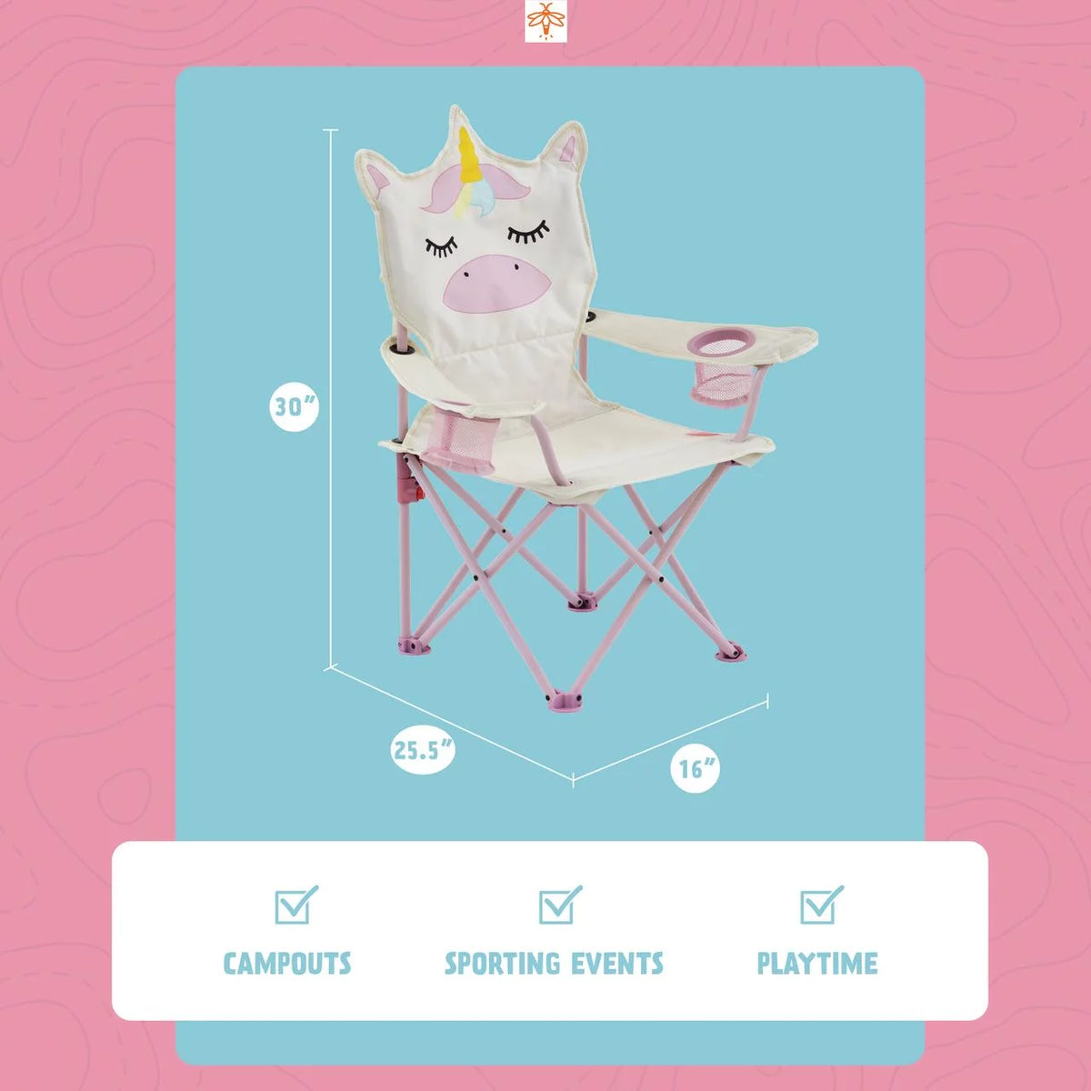 Pink Off-White Kid's Camping Chair H6812
