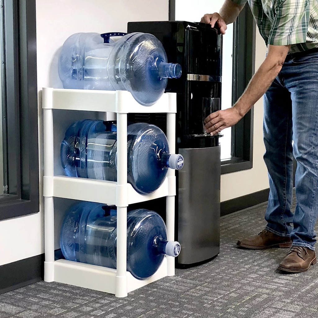 3-Tier White Plastic Storage System with Floor Protector I7305