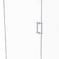 8 in. Back to Back Shower Door Pull with Dotted Accent Satin Chrome W492222