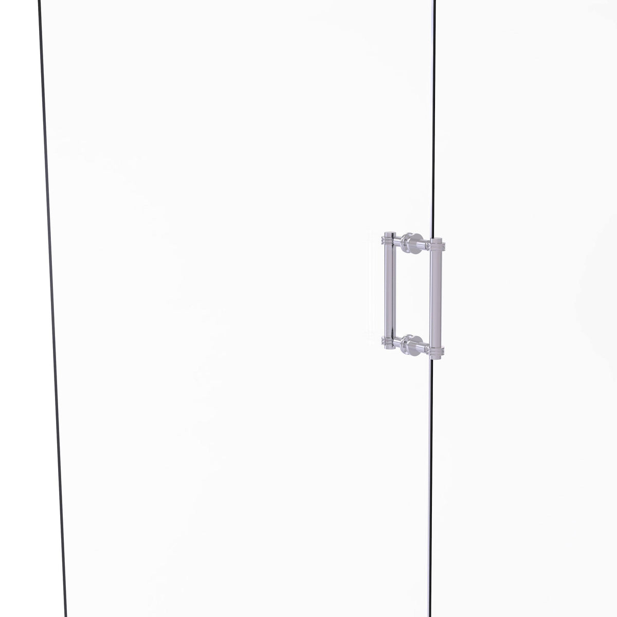 8 in. Back to Back Shower Door Pull with Dotted Accent Satin Chrome W492222