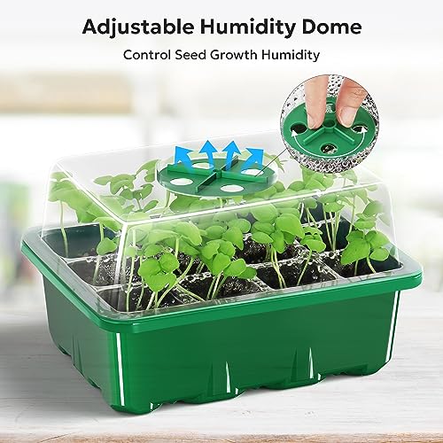 10 Packs Seed Starter Tray with Humidity Dome (120 Cells Total) Z462
