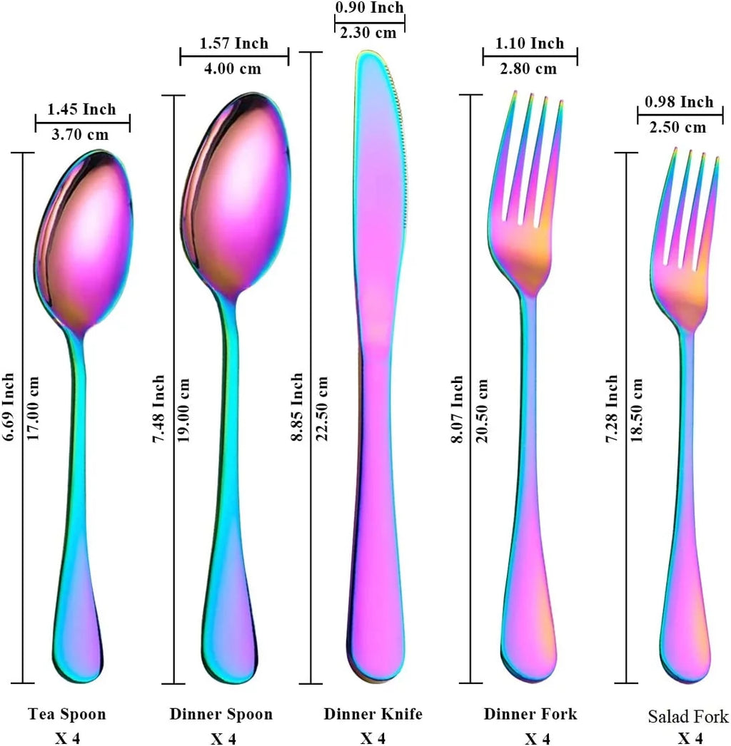 20 Piece Stainless Steel Titanium Plated Flatware Set M421