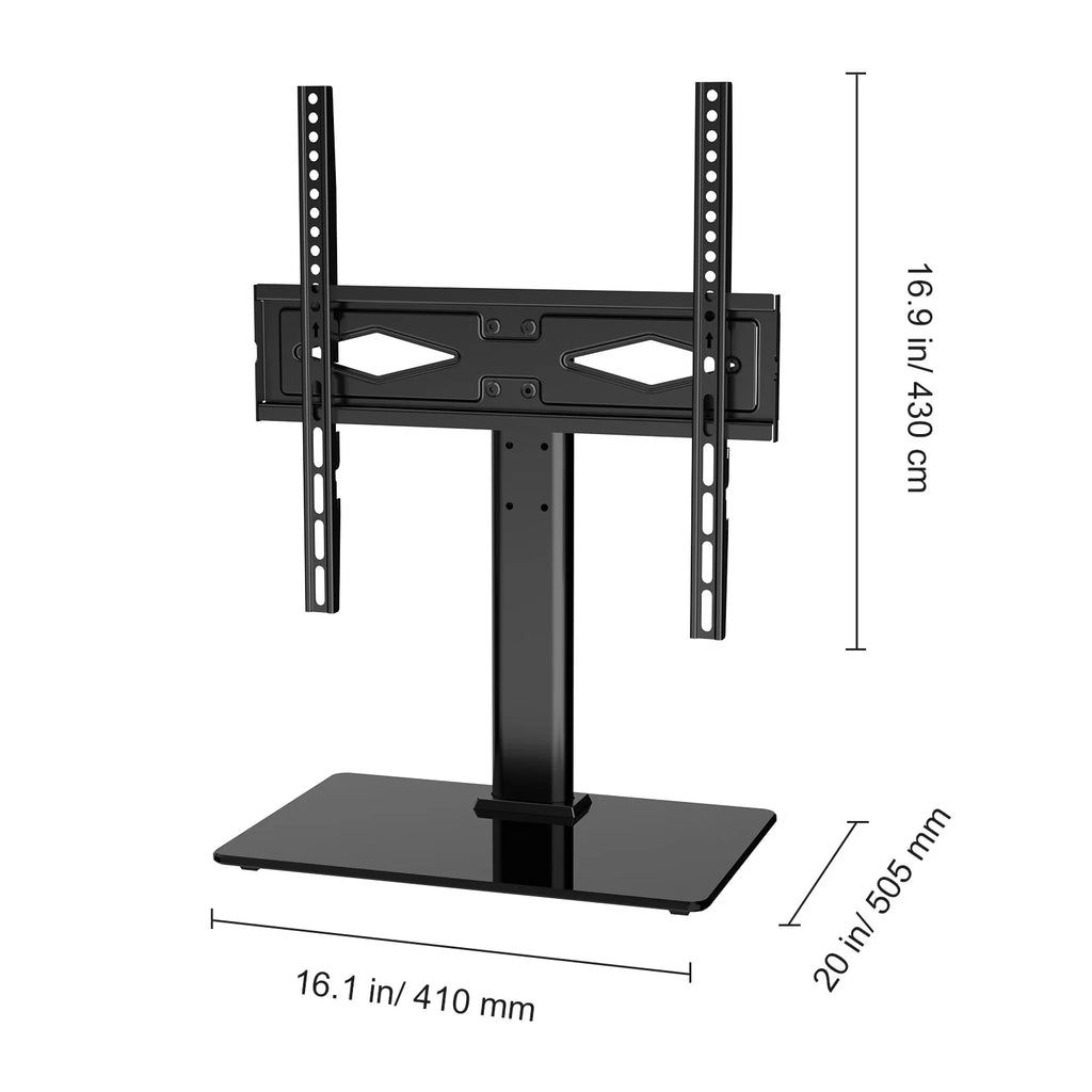 Universal Swivel TV Stand for 32"-55" TVs Adjustable Height Glass A67453