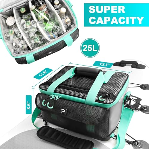 Waterproof Hard Bottom SUP Cooler Deck Bag with Mesh Front Pocket O711805