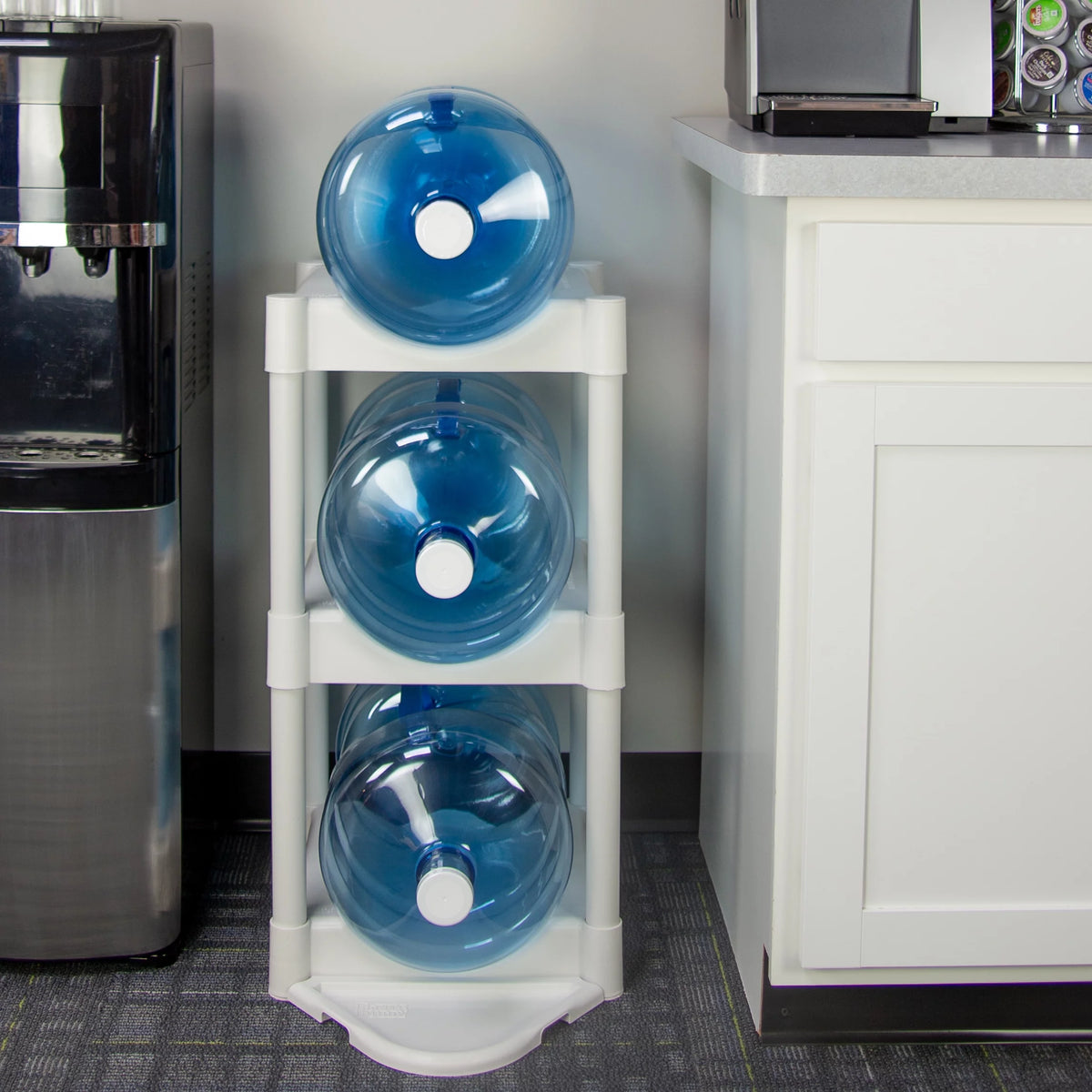 3-Tier White Plastic Storage System with Floor Protector I7305