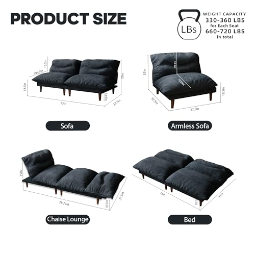 Green Corduroy 4 in 1 Convertible Futon Sofa Bed H289