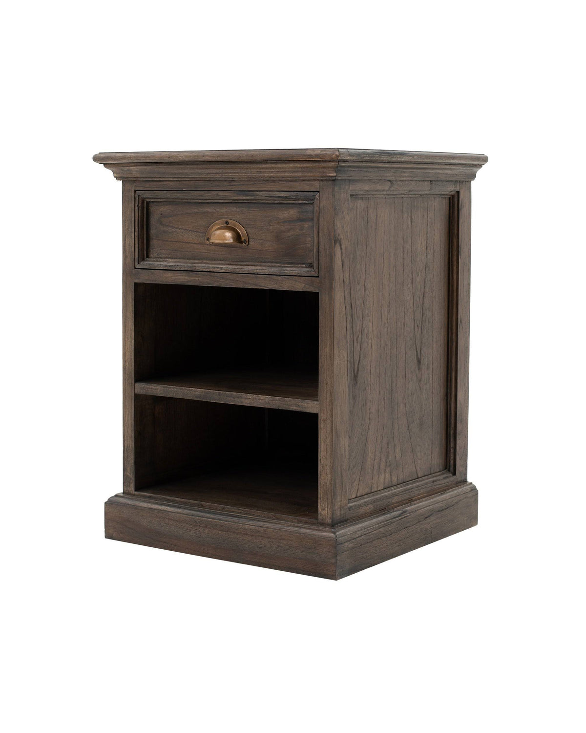 White Bedside Table with Shelves Q2075