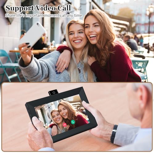10.1 Inch WiFi IPS HD Touchscreen Digital Picture Frame with Black Wood Frame N978