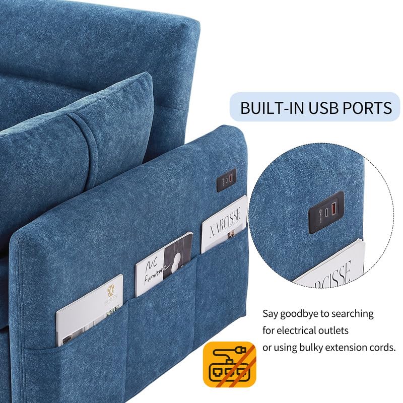 Grey Microfiber Convertible Sofa Bed Chair S306155