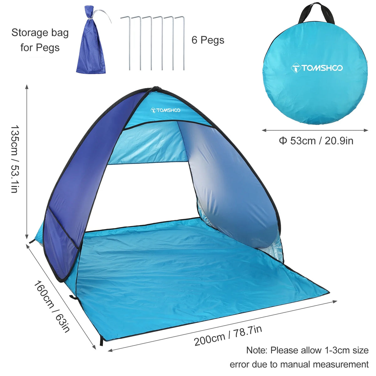Pop Up Beach Tent with Carry Bag F14667
