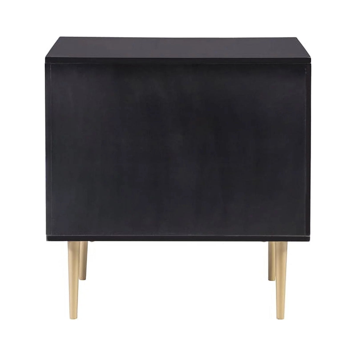 Black Two Drawer Wood Nightstand R743587