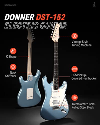 39" HSS Electric Guitar Kit with Amp, Bag, Accessories V41028