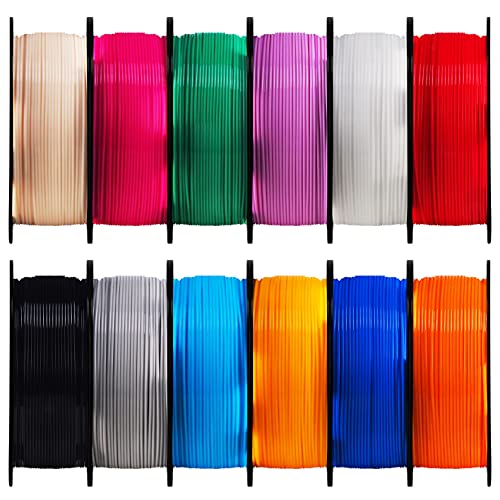6 Spools Bicolor Dual Color 1.75mm 3D Printer Filament Bundle, Silk PLA, 250g X 6 Spools U4515