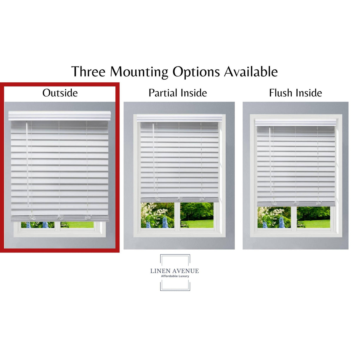 White Faux Wood Cordless Blinds N4734