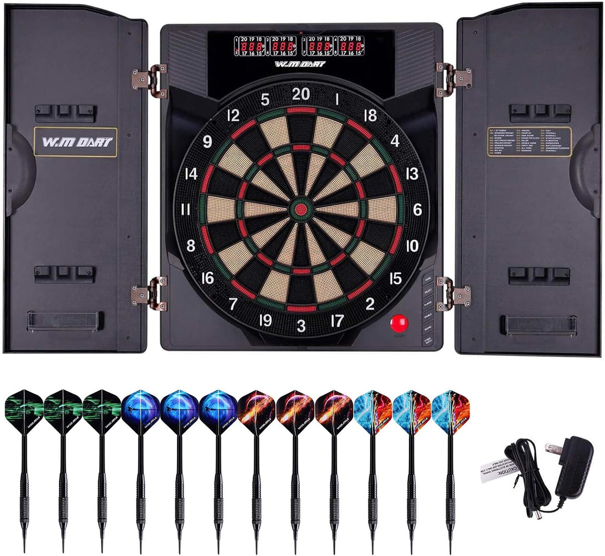 LED Electronic Dart Board with Cabinet B4360