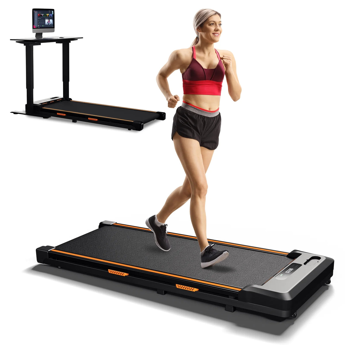 2 in 1 Under Desk Treadmill with Remote Control and LED Display T874338