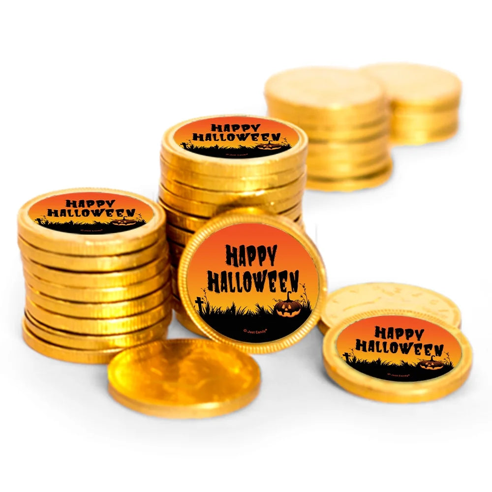 84 Pcs Halloween Candy Party Favors Chocolate Coins Gold Foil I6027
