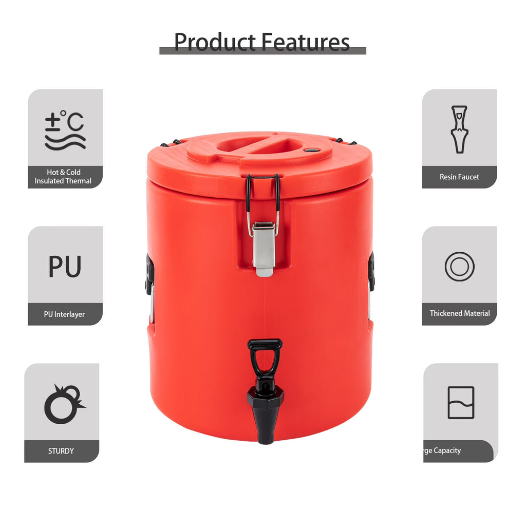 15L Round Stainless Steel Insulated Beverage Dispenser with Lid Y352