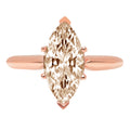 2.5ct Marquise Cut Champagne Simulated Diamond 14k Rose Gold Ring Size 8.25 P63877