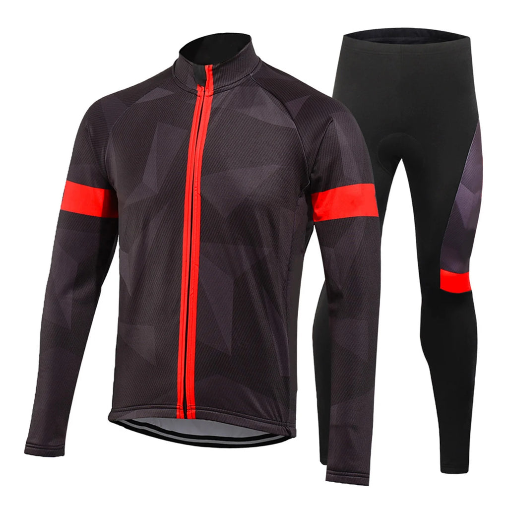 Men's Long Sleeve Cycling Jersey with 3D Padded Pants P60923
