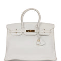 Pre-owned White Epsom Leather Birkin 35 D924778