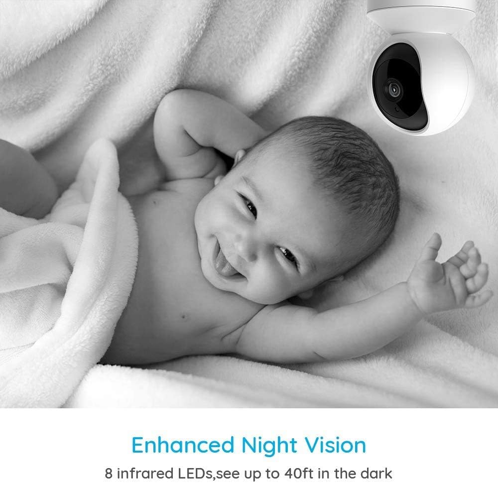 3MP HD Plug-in Indoor WiFi Security Camera, Pan Tilt, Night Vision, Pack of 2 K508