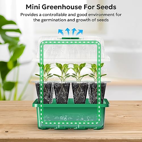 10 Packs Seed Starter Tray with Humidity Dome (120 Cells Total) Z462