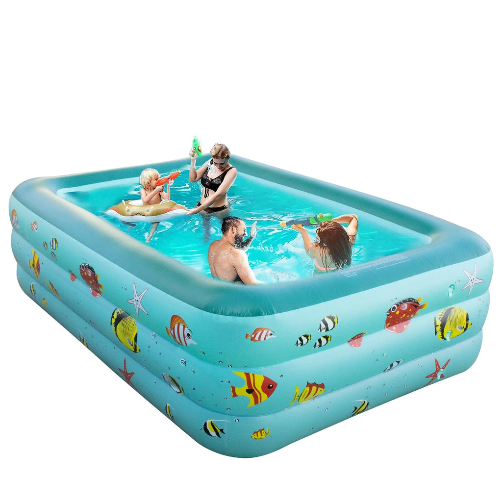 Inflatable Rectangular Family Swimming Pool R486692