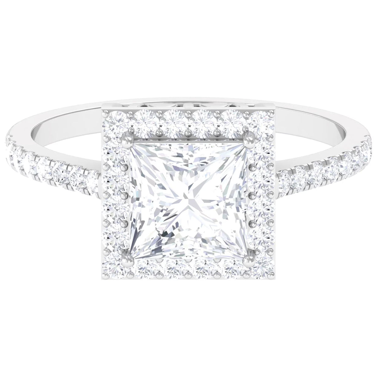 14K White Gold Moissanite Engagement Ring US 9.00 R198652