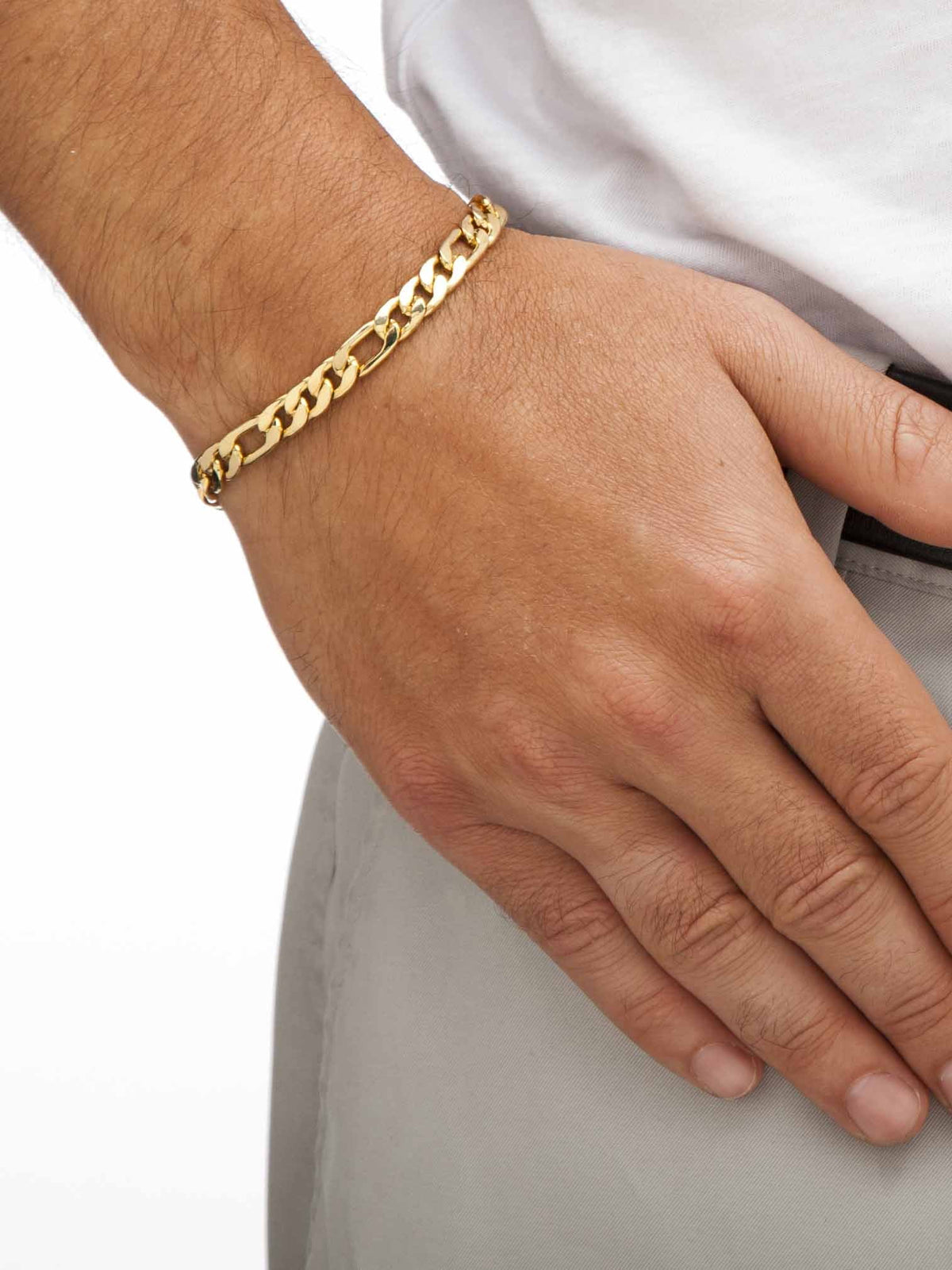 Gold Ion-Plated 2-Piece Chain Necklace and Bracelet Set G2056