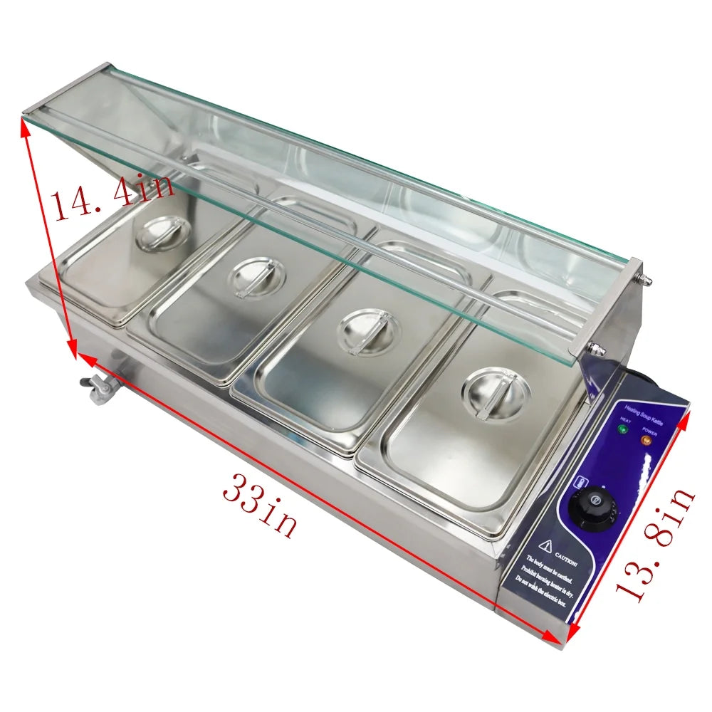 4-Pot Stainless Steel Electric Food Warmer J774331
