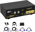 4K@60Hz 2 Port HDMI KVM Switch Triple Monitor with Audio, Cables and 2 USB 3.0 Hub V50831